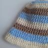 Thumbnail for Gehaakt baby zonnehoedje 'Lichtblauw, beige en crème'