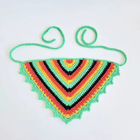 Photo by Britt Silas on April 10, 2026. May be an image of lace, macrame, crochet, shawl, neckwear and text.